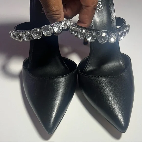 Michael Kors Black Heels with Crystal Accents - Picture 6 of 7